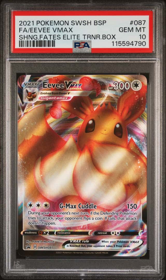 EEVEE VMAX #087 PSA 10 2021 Pokemon SWSH BSP Shining Fates Elite Trainer Box (B)