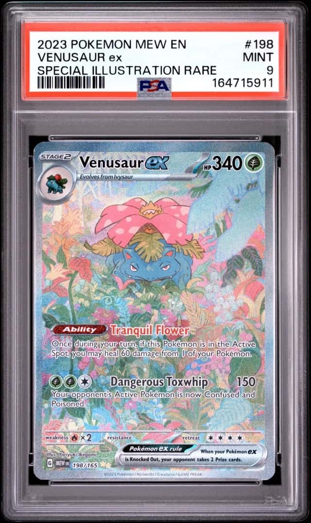 2023 POKEMON MEW EN-151 SPECIAL ILLUSTRATION RARE #198 VENUSAUR EX PSA 9
