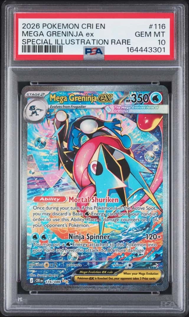2026 POKEMON CHAOS RISING SPECIAL ILLUSTRATION RARE #116 MEGA GRENINJA EX PSA 10
