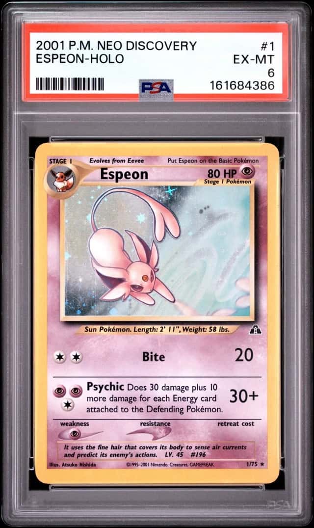 2001 POKEMON NEO DISCOVERY #1 ESPEON-HOLO PSA 6