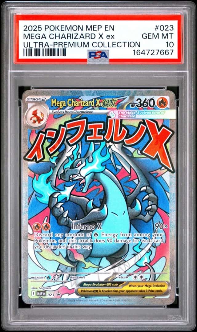 2025 POKEMON MEP EN-ME BLACK STAR PROMO #023 MEGA CHARIZARD X EX PSA 10