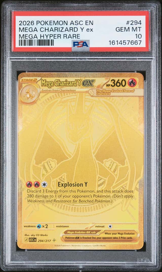 2026 Pokemon Ascended Heroes Mega Charizard Y ex Hyper Rare #294/217 PSA 10