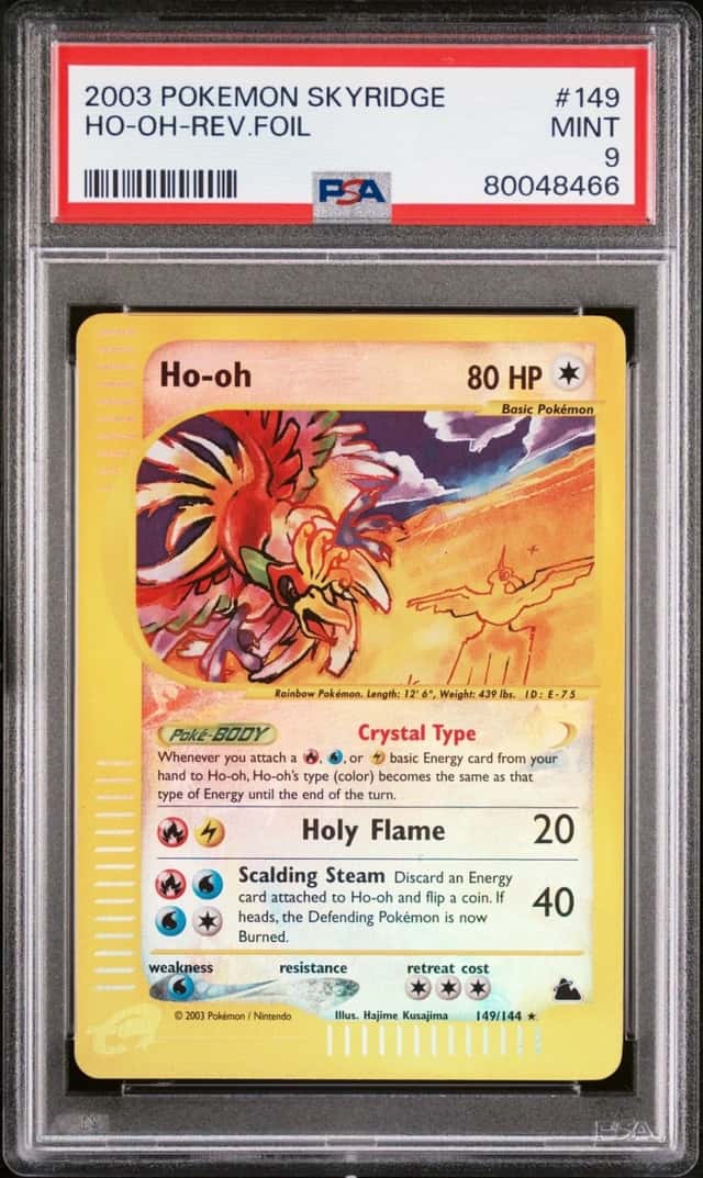 Pokemon Ho-Oh Crystal Reverse Holo Skyridge 149/144 PSA 9 Mint
