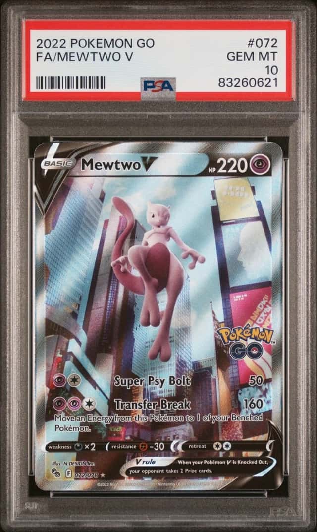 Pokemon Mewtwo V Go Full Alt Art 072 PSA 10 Gem Mint