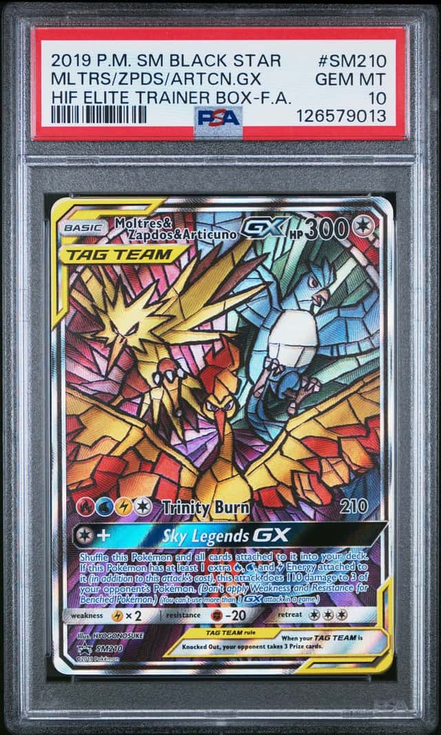 2019 Pokemon SM Promo Moltres & Zapdos Articuno Tag Team #SM210 PSA 10