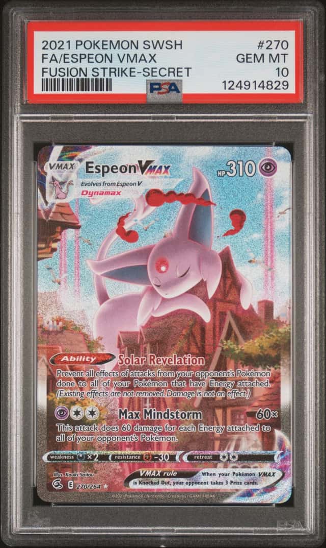2021 Pokemon SWSH Fusion Strike Espeon VMAX #270/264 PSA 10 GEM MINT