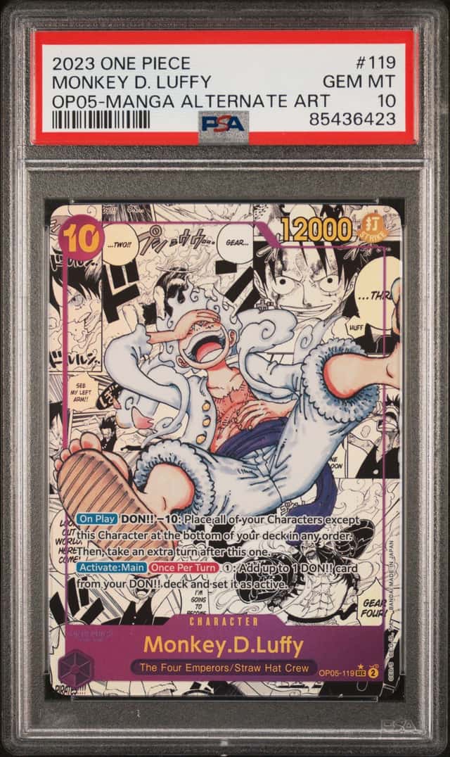 2023 One Piece OP05 Manga Alternate Art #119 Monkey D. Luffy PSA 10 GEM MINT