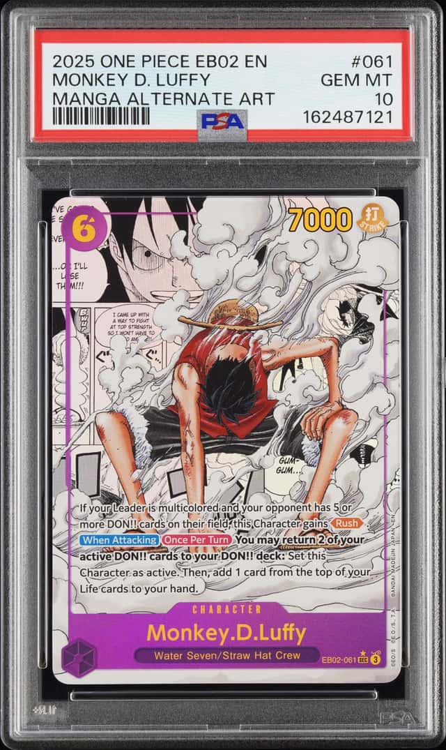 2025 One Piece EB02 EN Manga Alternate Art #061 Monkey D Luffy PSA 10 GEM MINT