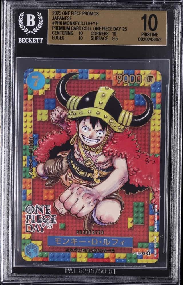 2025 ONE PIECE PROMOS JAPANESE #P110 MONKEY D. LUFFY P BGS 10