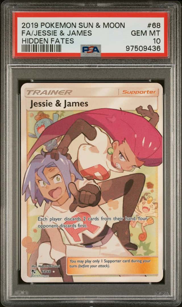 2019 Pokemon Sun & Moon Hidden Fates Full Art Jessie & James #68 PSA 10 GEM MINT