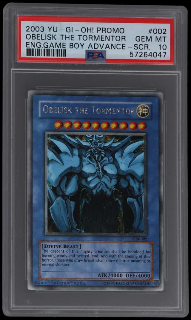2003 Yu-Gi-Oh Promo Game Boy Advance Secret Rare Obelisk the Tormentor #GBI002