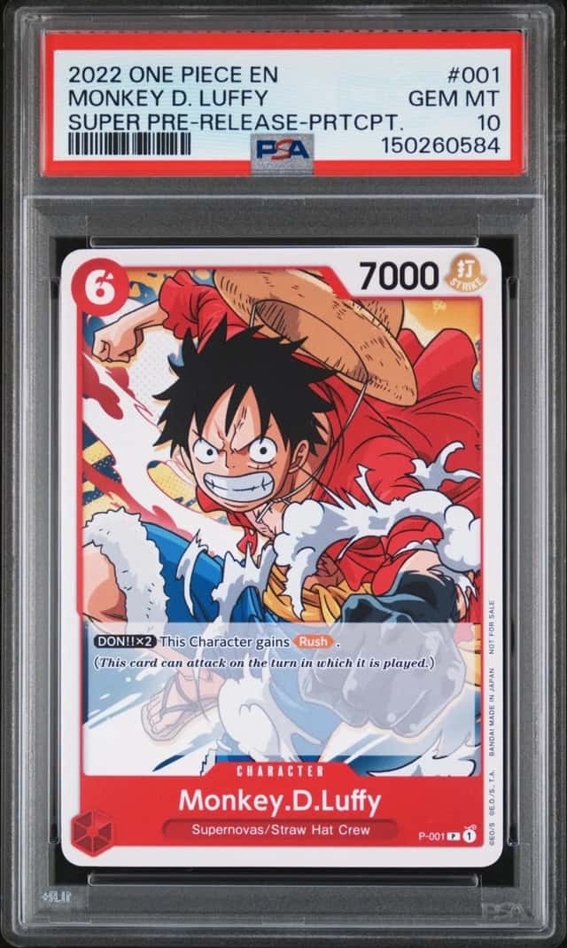 2022 ONE PIECE PROMOS SUPER PRE-RELEASE #001 MONKEY D. LUFFY PSA 10
