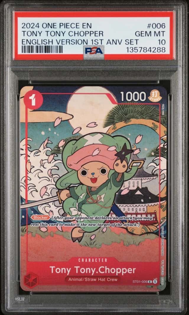 One Piece Tony Tony Chopper English Version 1st Anniversary Set ST01-006 PSA 10