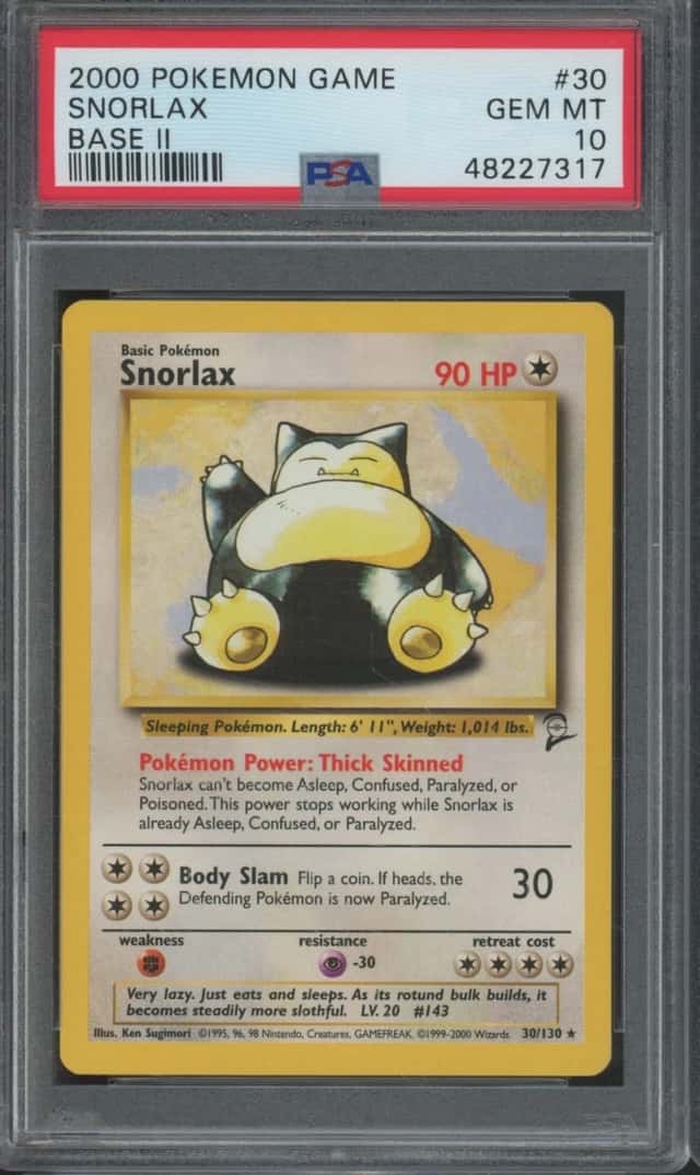 2000 Pokemon Base II Set-Break #30 Snorlax Gem Mint PSA 10