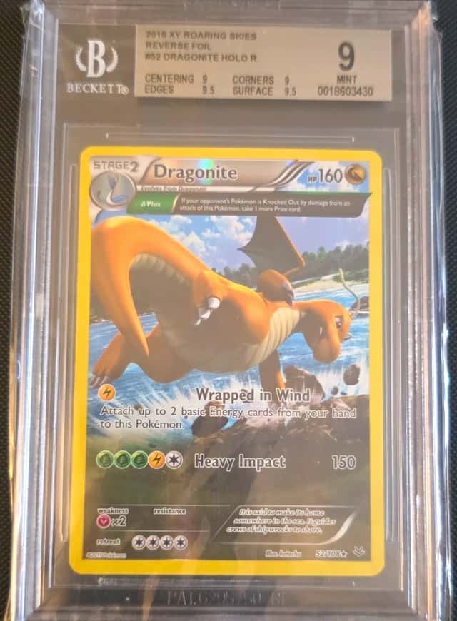 XY Roaring Skies Dragonite 52/108 Reverse Holo Δ Plus BGS 9