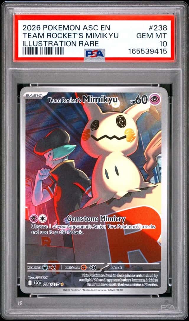 2026 POKEMON ASCENDED HEROES ILLUSTRATION RARE TEAM ROCKET'S MIMIKYU PSA 10