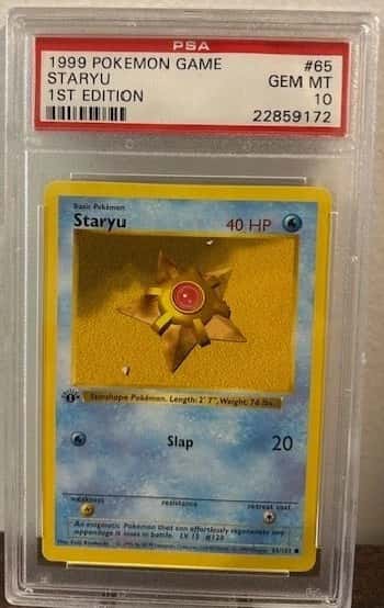 1999 POKEMON BASE SET 1ST EDITION #65 STARYU PSA 10 ENGLISH