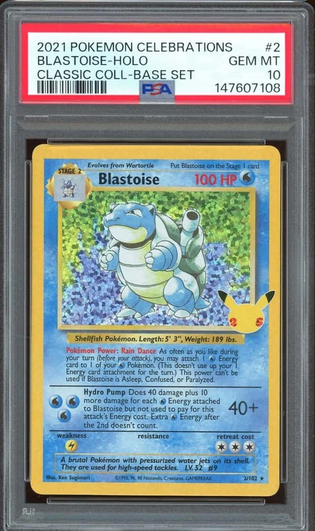 2021 Pokemon Celebrations #2 Blastoise Holo Classic Collection PSA 10 GEM MINT