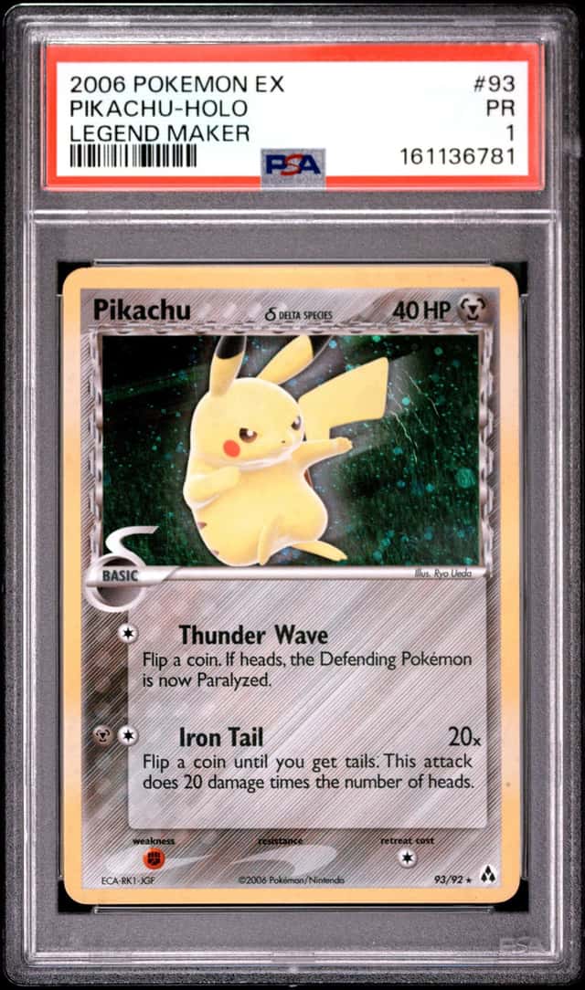 2006 POKEMON EX LEGEND MAKER #93 PIKACHU-HOLO PSA 1