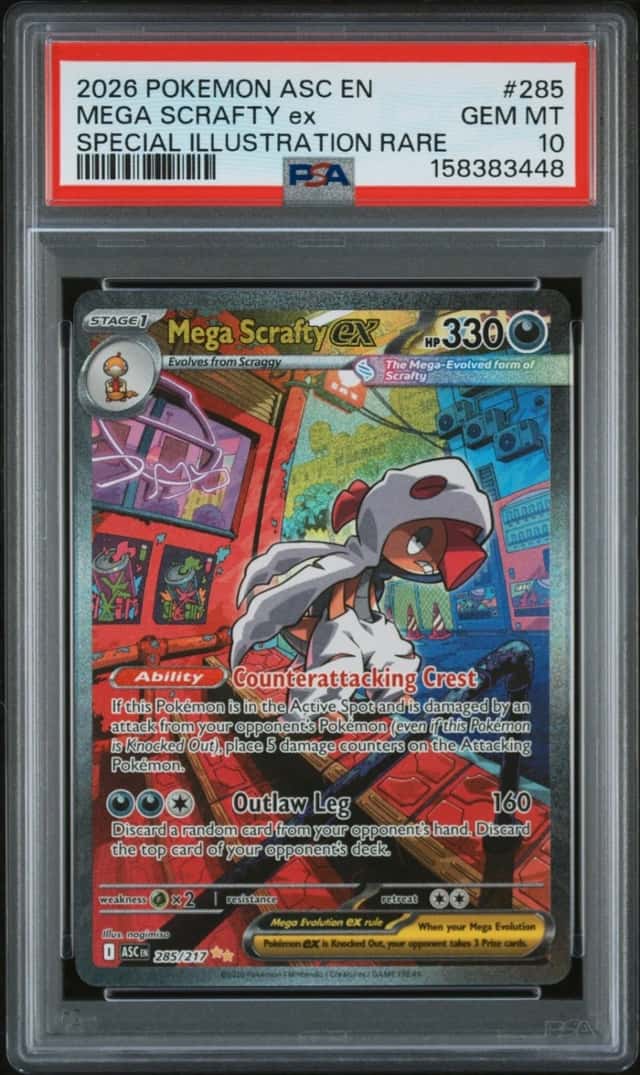 2026 POKEMON ASCENDED HEROES SPECIAL ILLUSTRATION RARE MEGA SCRAFTY EX PSA 10