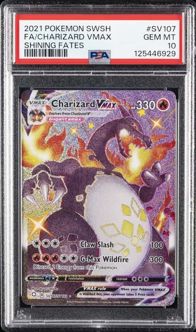 Pokemon Charizard Vmax Shining Fates Full Art SV107/072 PSA 10 Gem Mint