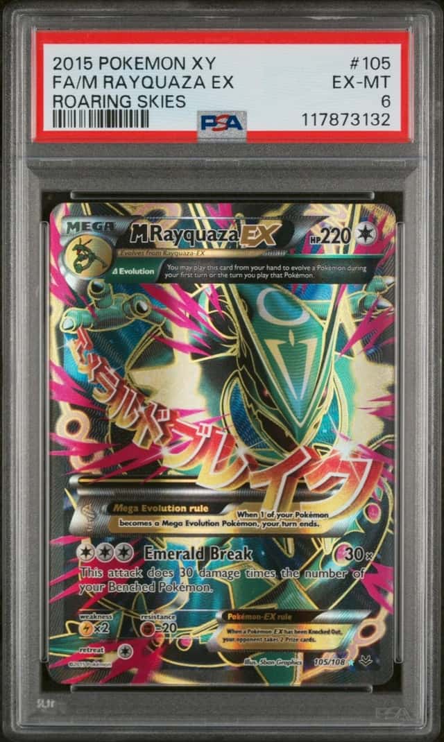 Pokemon M Rayquaza EX XY Roaring Skies Full Art 105/108 PSA 6