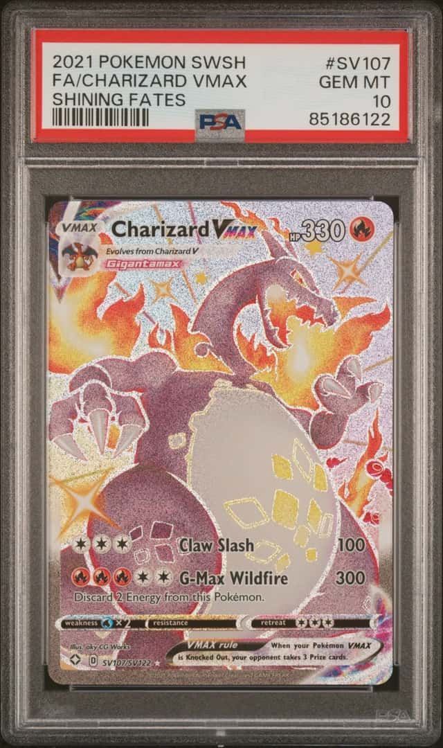 Pokemon Charizard Vmax Shining Fates Full Art SV107/072 PSA 10 Gem Mint