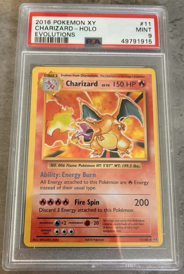 Pokemon 2016 XY Evolutions Charizard 11/108 Holo Rare English PSA 9