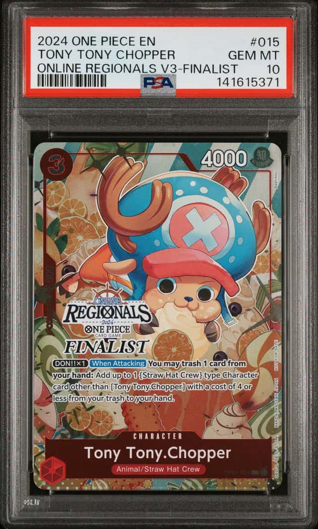 2024 One Piece EN Online Regionals V3 Finalist #015 Tony Tony Chopper PSA 10 GEM