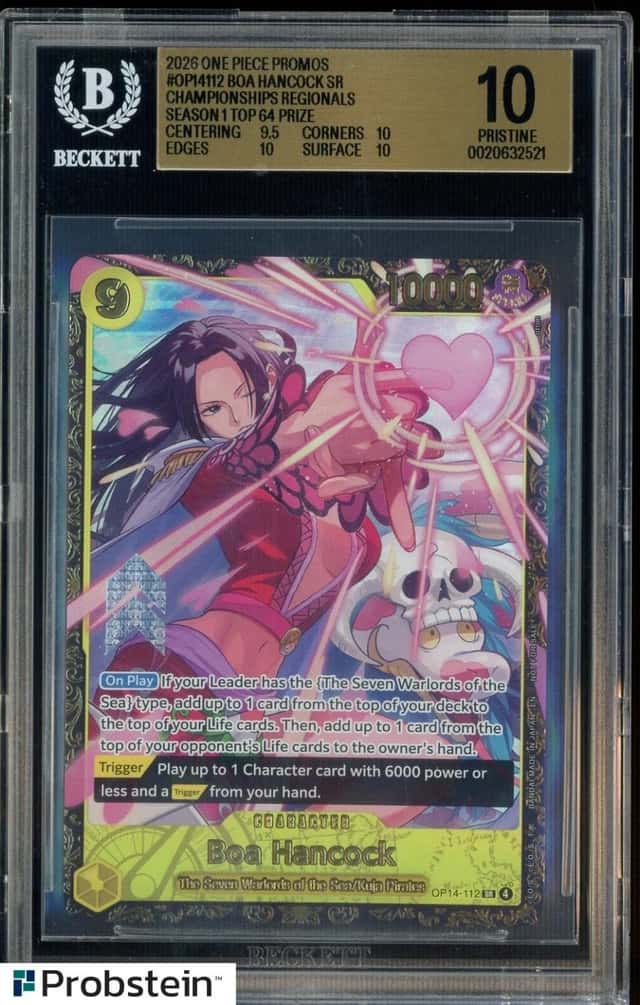 2026 One Piece Promos #OP14112 Boa Hancock Championships Regionals Top 64 BGS 10