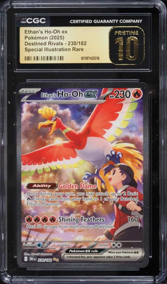 2025 Pokemon Scarlet & Violet Destined Rivals SIR Ethan's Ho-Oh ex #230 CGC 10 PRISTINE