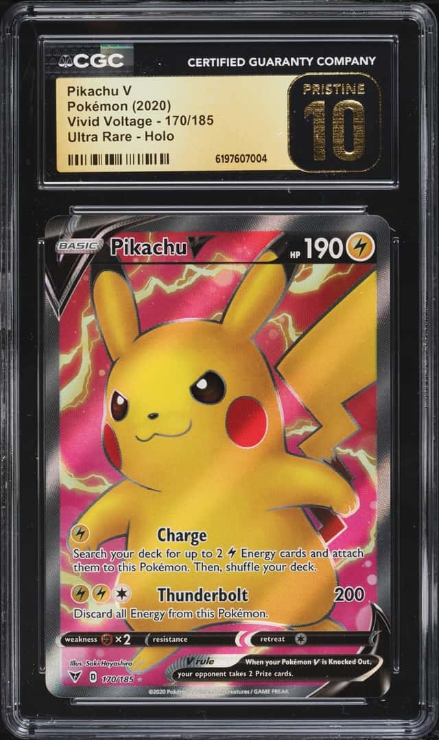 2020 Pokemon Sword & Shield Vivid Voltage Full Art Pikachu V #170 CGC 10 PRISTINE