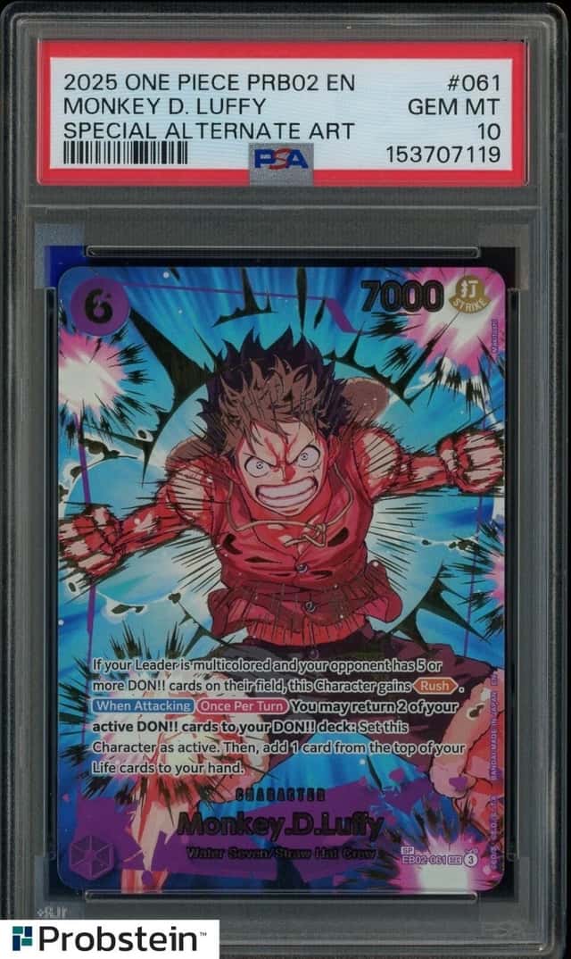 2025 One Piece PRB02 EN Special Alternate Art #061 Monkey D Luffy PSA 10