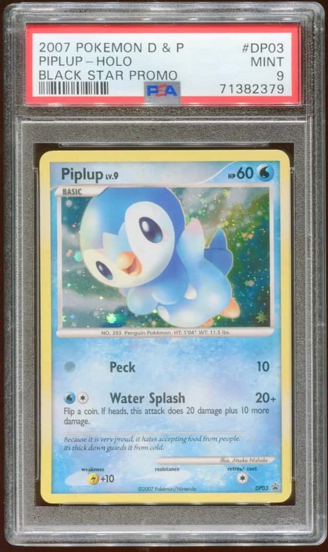 2007 POKEMON DIAMOND & PEARL PIPLUP LV. 9 #DP03 RARE HOLO PROMO PSA 9 E8
