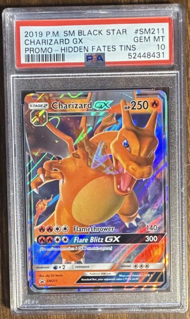 Pokémon TCG Charizard GX Hidden Fates Promo Holo SM211 2019 PSA 10