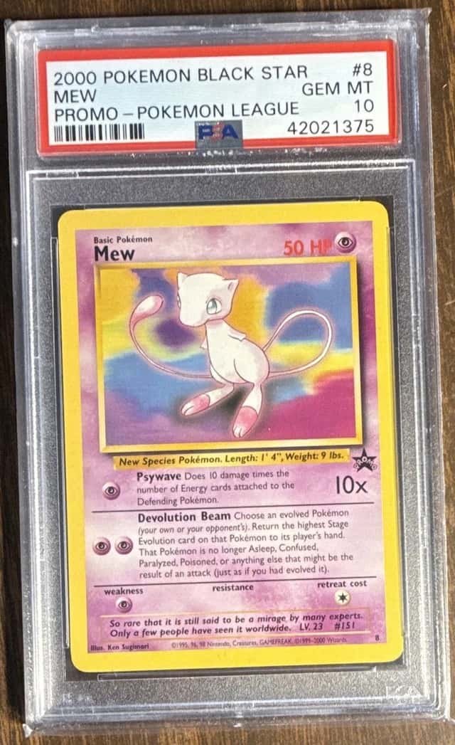Pokémon TCG Mew Wotc Promo Regular 08/53 2000 Black Star PSA 10