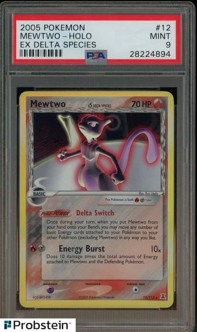 2005 Pokemon EX Delta Species #12 Mewtwo Holo PSA 9 MINT