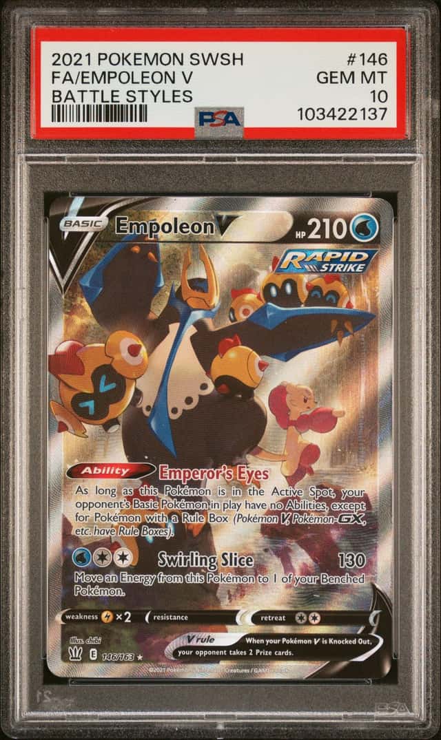 2021 Pokemon Battle Styles Empoleon V 146/163 Full Art PSA 10 GEM 💎 MINT