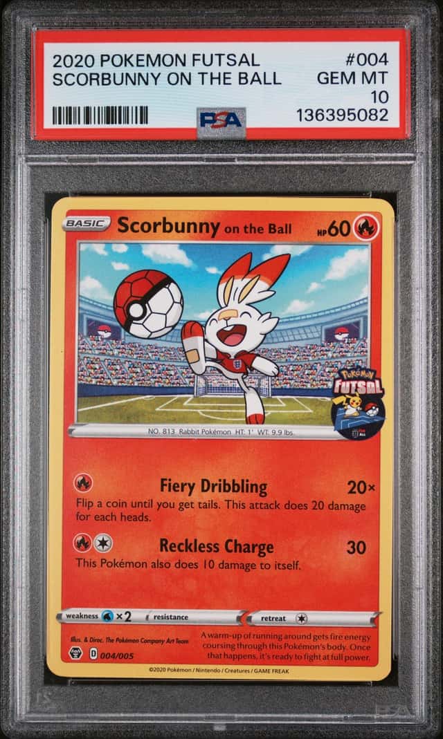 Pokemon 2020 Futsal Scorbunny On The Ball #004/005 PSA 10
