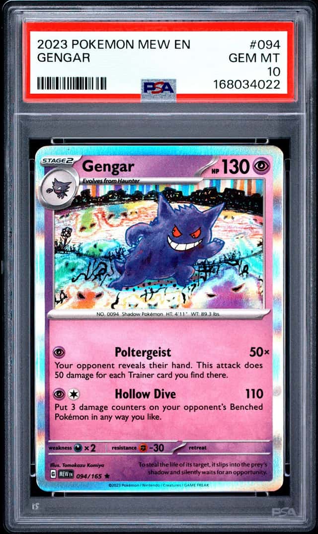GENGAR PSA 10 💎 HOLO 2023 POKÉMON 151 MEW EN 094/165 FRESH CASE FROM PSA 📈