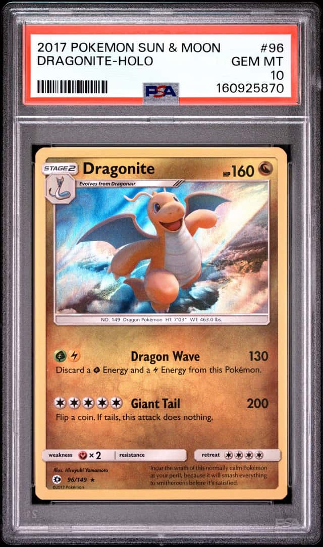 DRAGONITE HOLO PSA 10 💎 2017 POKÉMON SUN & MOON 96/149 LOW POP FRESH FROM PSA