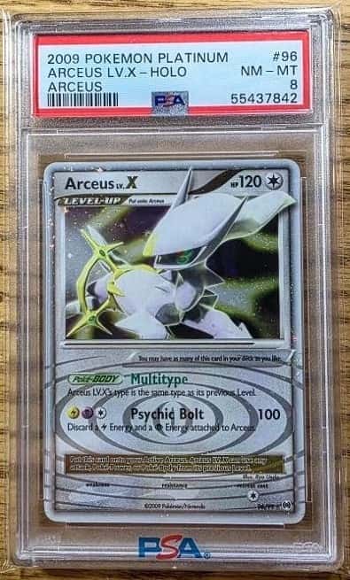 Pokemon Card Arceus LV.X -HOLO 96/99, 2009,  English  PSA 8