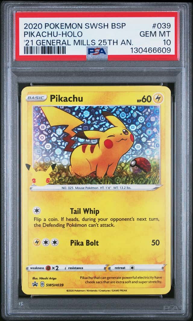 Pikachu PSA 10 Gem Mint SWSH039 General Mills Promo Holo EN 2020