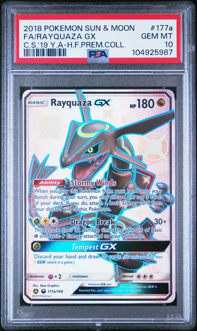 Pokemon 2018 Shiny Rayquaza GX 177a/168 Full Art Hidden Fates GEM MINT PSA 10