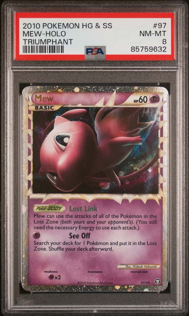 Pokemon Mew 97/102 Prime Triumphant Heartgold & Soulsilver Holo PSA 8