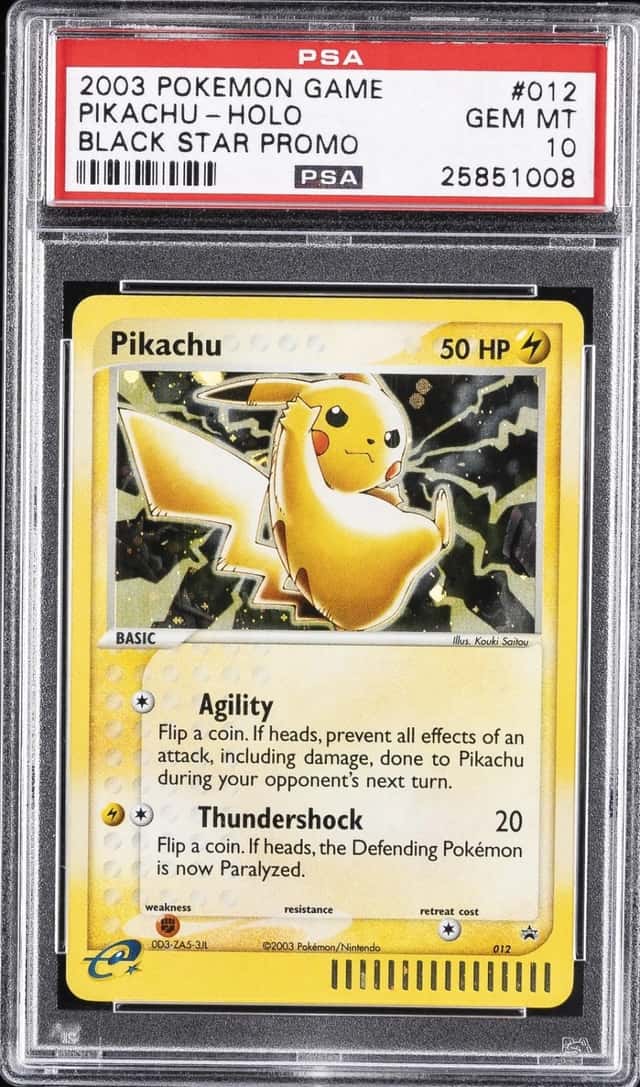 2003 POKEMON BLACK STAR PROMO #012 PIKACHU-HOLO PSA 10
