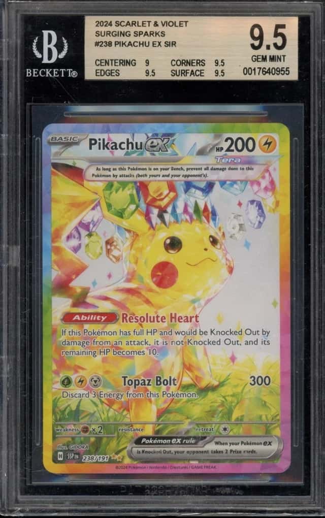 Pokemon Pikachu ex Special Illustration Rare Surging Sparks 238 BGS 9.5