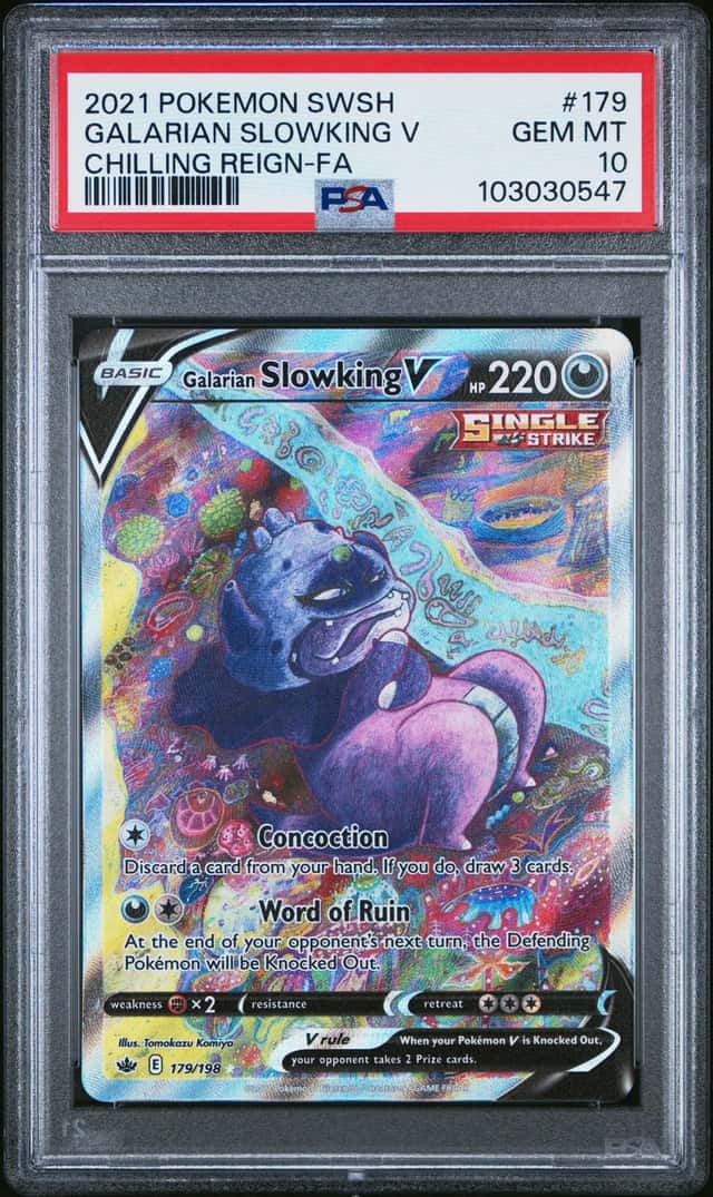 Pokemon Galarian Slowking V Chilling Reign Full Alt Art 179/198 PSA 10 Gem Mint