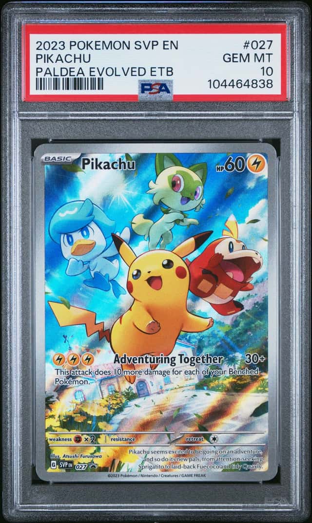 Pokemon Pikachu Sv Black Star Promo 027 Paldea Evolved ETB PSA 10 Gem Mint