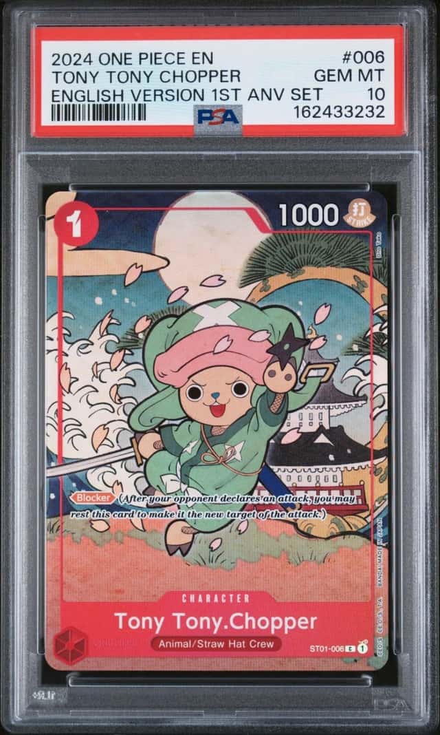 One Piece Tony Tony Chopper English Version 1st Anniversary Set ST01-006 PSA 10